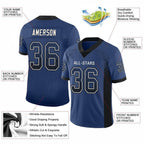 Custom Royal Black-White Drift Fashion Football Jersey photo 3