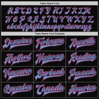 Custom Black Pink-Light Blue Bomber Full-Snap Varsity Letterman Jacket photo 6