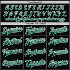 Custom Black Kelly Green-White Bomber Full-Snap Varsity Letterman Jacket photo 6