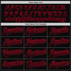 Custom Black Black-Red Bomber Full-Snap Varsity Letterman Jacket photo 6
