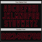 Custom Black Black-Red Bomber Full-Snap Varsity Letterman Jacket photo 7