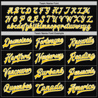 Custom Black Gold-White Bomber Full-Snap Varsity Letterman Jacket photo 6