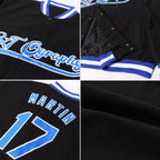 Custom Black Royal-White Bomber Full-Snap Varsity Letterman Jacket photo 4