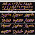 Custom Black Purple-Gold Bomber Full-Snap Varsity Letterman Jacket photo 6