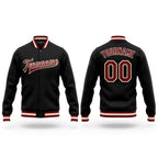 Custom Black Maroon-Cream Bomber Full-Snap Varsity Letterman Jacket