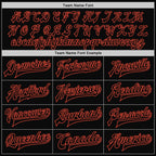 Custom Black Black-Orange Bomber Full-Snap Varsity Letterman Jacket photo 6