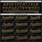 Custom Black Black-Old Gold Bomber Full-Snap Varsity Letterman Jacket photo 6
