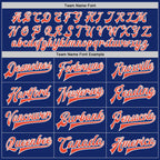 Custom Royal Orange-White Bomber Full-Snap Varsity Letterman Jacket photo 6