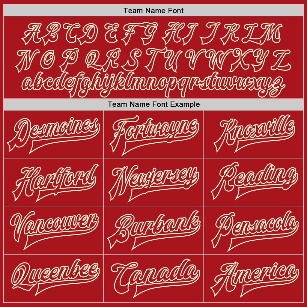 Custom Red Red-Cream Bomber Full-Snap Varsity Letterman Jacket photo 6