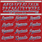 Custom Red Navy-White Bomber Full-Snap Varsity Letterman Jacket photo 5