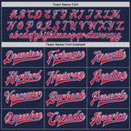 Custom Navy Royal-Red Bomber Full-Snap Varsity Letterman Jacket photo 5