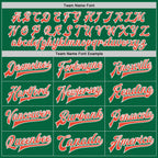 Custom Kelly Green Orange-White Bomber Full-Snap Varsity Letterman Jacket photo 6
