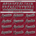Custom Crimson Black-White Bomber Full-Snap Varsity Letterman Jacket photo 5