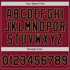 Custom Crimson Black-Old Gold Bomber Full-Snap Varsity Letterman Jacket photo 6