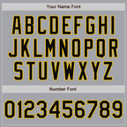 Custom Gray Black-Gold Bomber Full-Snap Varsity Letterman Jacket photo 6