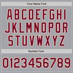 Custom Gray Maroon-Cream Bomber Full-Snap Varsity Letterman Jacket photo 7