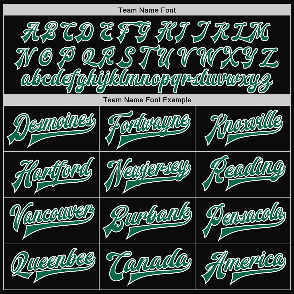 Custom Black Kelly Green-White Bomber Full-Snap Varsity Letterman Two Tone Jacket photo 6
