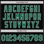Custom Black Kelly Green-White Bomber Full-Snap Varsity Letterman Two Tone Jacket photo 7