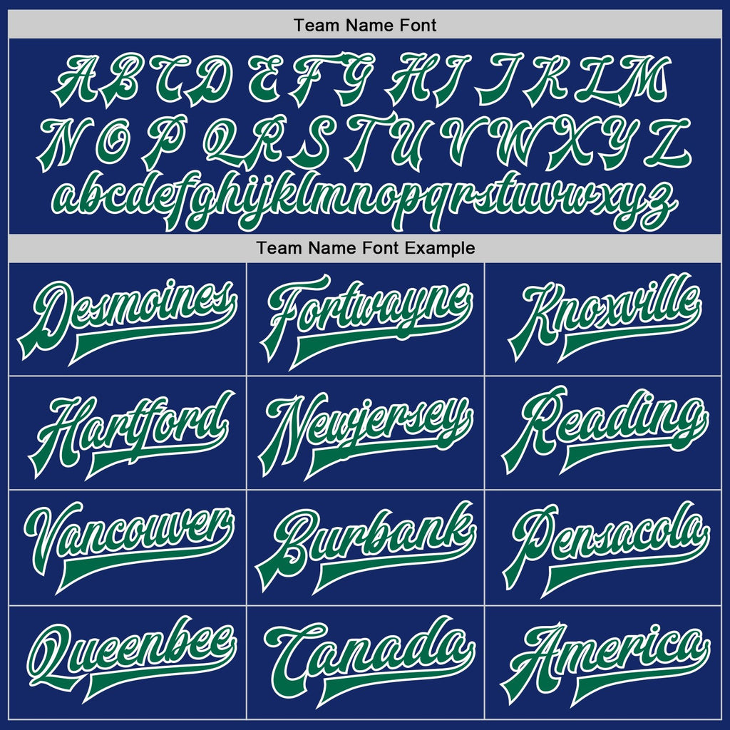 Custom Royal Kelly Green-White Bomber Full-Snap Varsity Letterman Two Tone Jacket photo 6