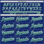 Custom Royal Kelly Green-White Bomber Full-Snap Varsity Letterman Two Tone Jacket photo 6