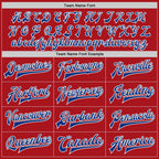 Custom Red Royal-White Bomber Full-Snap Varsity Letterman Two Tone Jacket photo 6