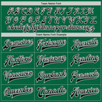 Custom Kelly Green Black-White Bomber Full-Snap Varsity Letterman Two Tone Jacket photo 6
