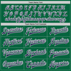 Custom Kelly Green Navy-White Bomber Full-Snap Varsity Letterman Two Tone Jacket photo 6