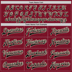 Custom Crimson Black-Cream Bomber Full-Snap Varsity Letterman Two Tone Jacket photo 6
