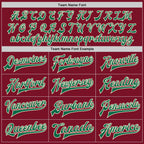 Custom Crimson Kelly Green-Cream Bomber Full-Snap Varsity Letterman Two Tone Jacket photo 6