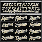 Custom Black Vegas Gold-White Bomber Full-Snap Varsity Letterman Jacket photo 5
