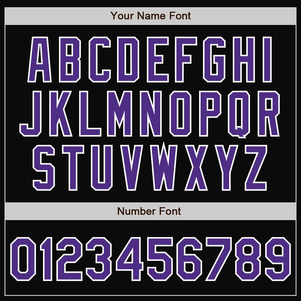 Custom Black Purple-White Bomber Full-Snap Varsity Letterman Jacket photo 7
