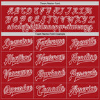 Custom Red Red-White Bomber Full-Snap Varsity Letterman Jacket photo 6