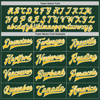 Custom Green Gold-White Bomber Full-Snap Varsity Letterman Jacket photo 6