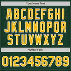 Custom Green Gold-White Bomber Full-Snap Varsity Letterman Jacket photo 7