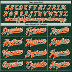 Custom Green Orange-White Bomber Full-Snap Varsity Letterman Jacket photo 6
