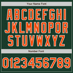 Custom Green Orange-White Bomber Full-Snap Varsity Letterman Jacket photo 7