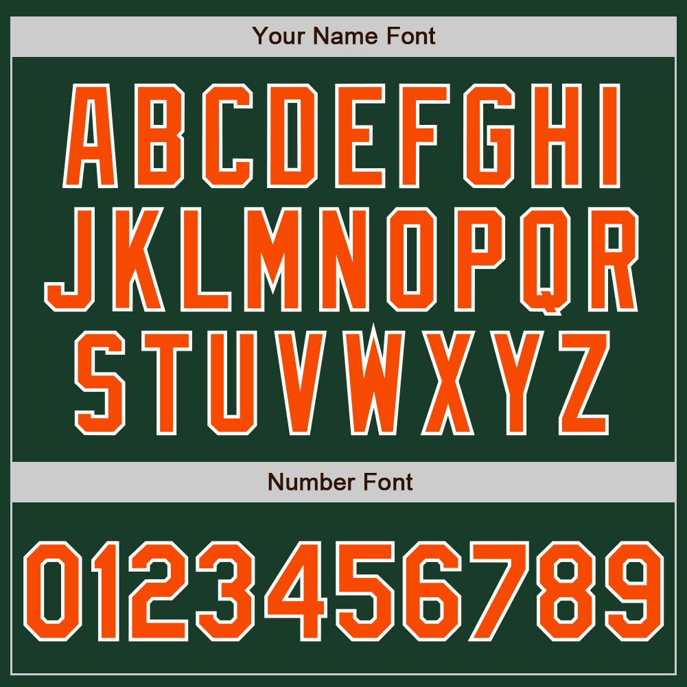 Custom Green Orange-White Bomber Full-Snap Varsity Letterman Jacket photo 7