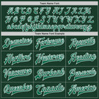 Custom Green Kelly Green-White Bomber Full-Snap Varsity Letterman Jacket photo 6