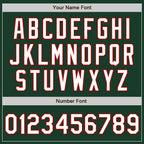 Custom Green White-Red Bomber Full-Snap Varsity Letterman Jacket photo 6