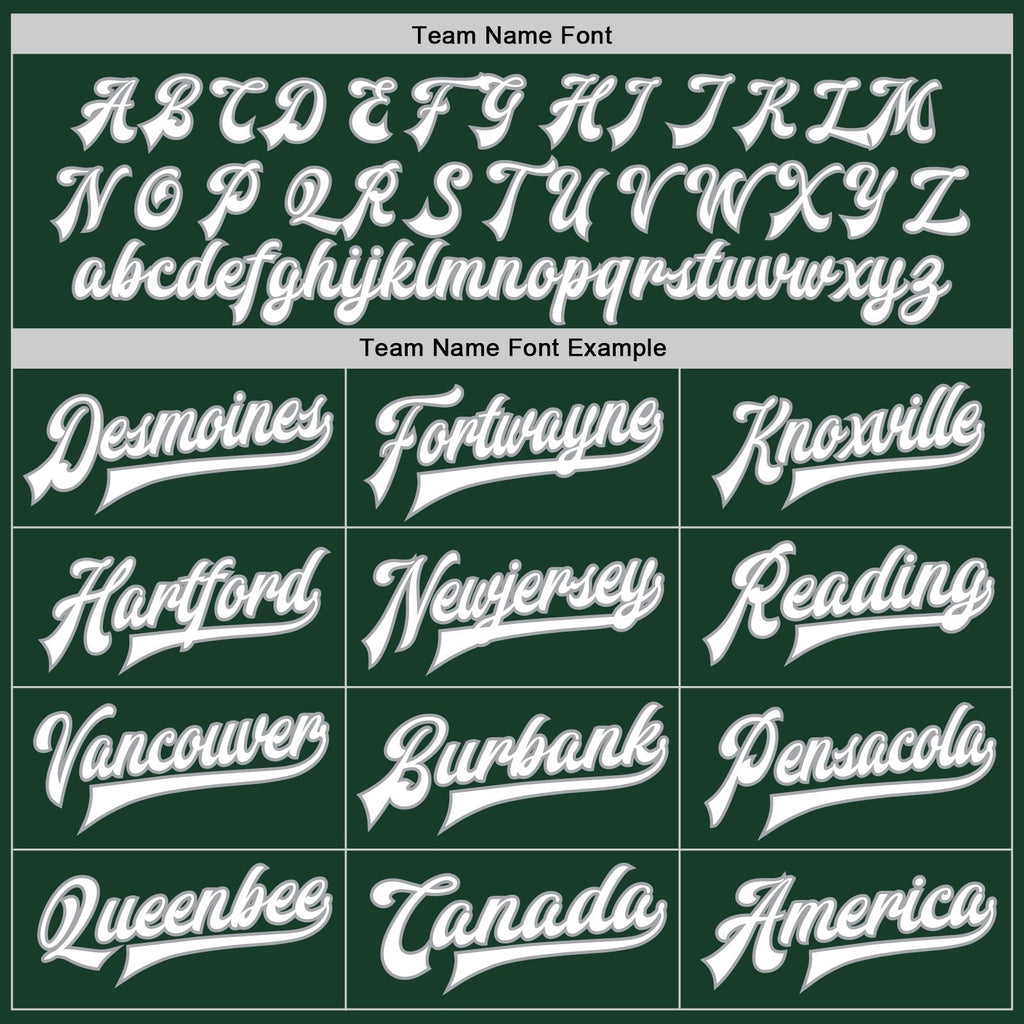 Custom Green White-Gray Bomber Full-Snap Varsity Letterman Jacket photo 5