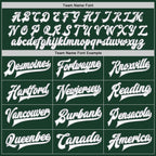 Custom Green White-Gray Bomber Full-Snap Varsity Letterman Jacket photo 5