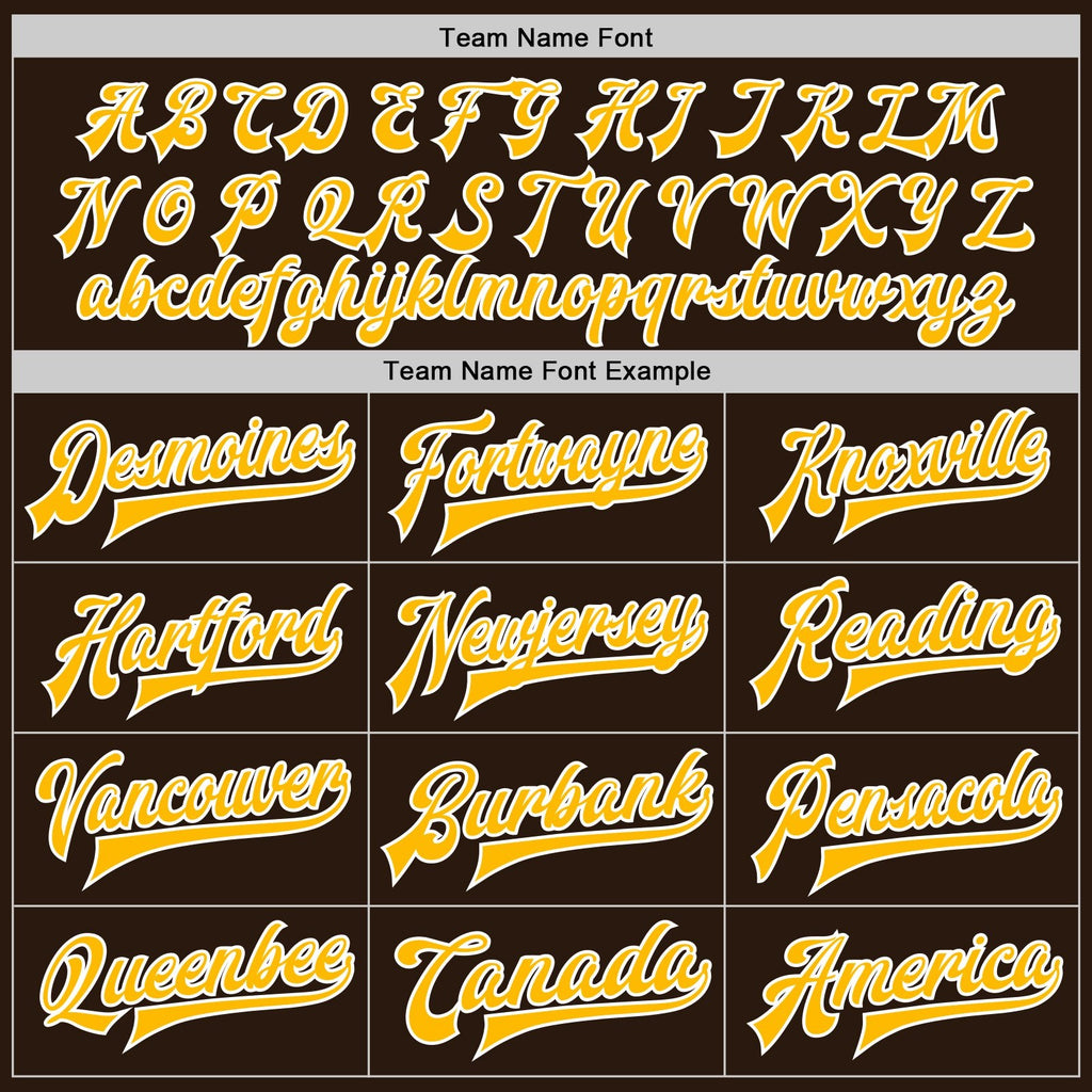 Custom Brown Gold-White Bomber Full-Snap Varsity Letterman Jacket photo 6
