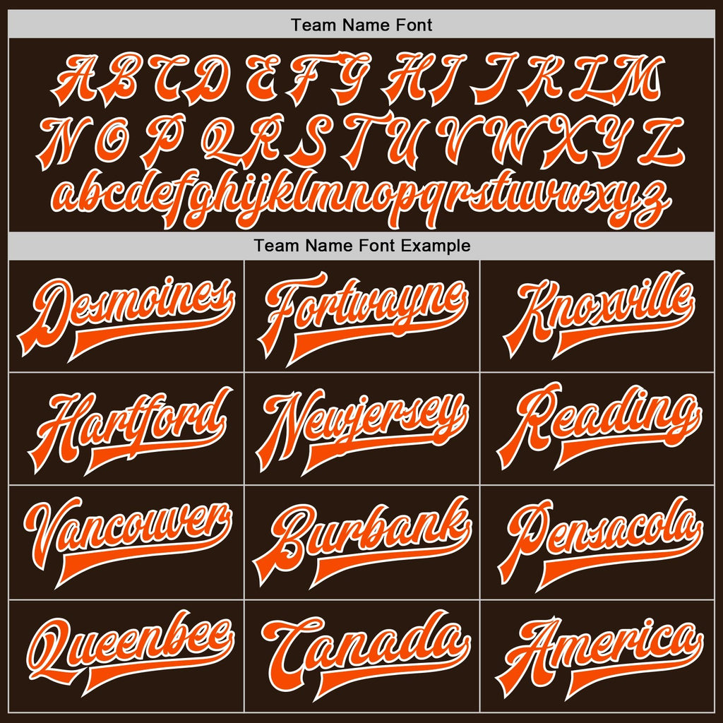 Custom Brown Orange-White Bomber Full-Snap Varsity Letterman Jacket photo 5