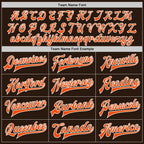 Custom Brown Orange-White Bomber Full-Snap Varsity Letterman Jacket photo 5