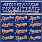Custom Royal Texas Orange-White Bomber Full-Snap Varsity Letterman Two Tone Jacket photo 6
