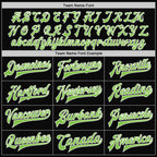 Custom Black Neon Green-White Bomber Full-Snap Varsity Letterman Jacket photo 6