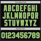 Custom Black Neon Green-White Bomber Full-Snap Varsity Letterman Jacket photo 7