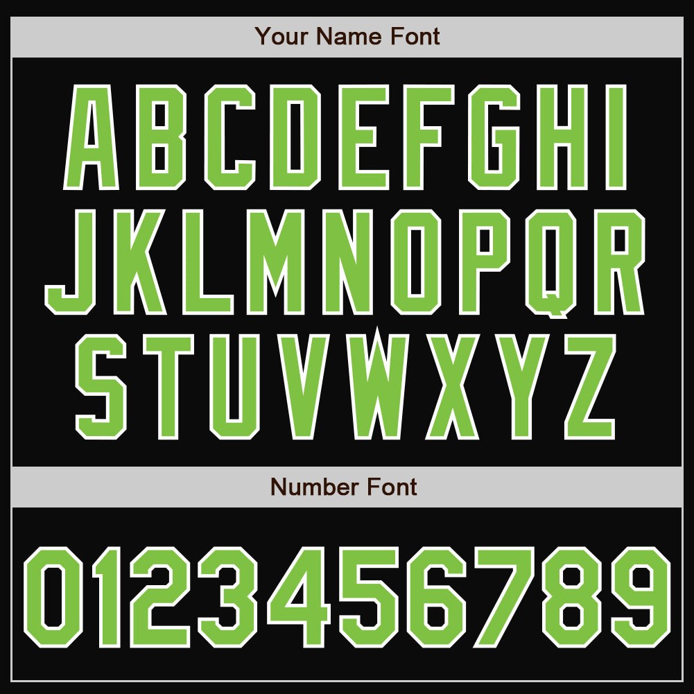 Custom Black Neon Green-White Bomber Full-Snap Varsity Letterman Jacket photo 7