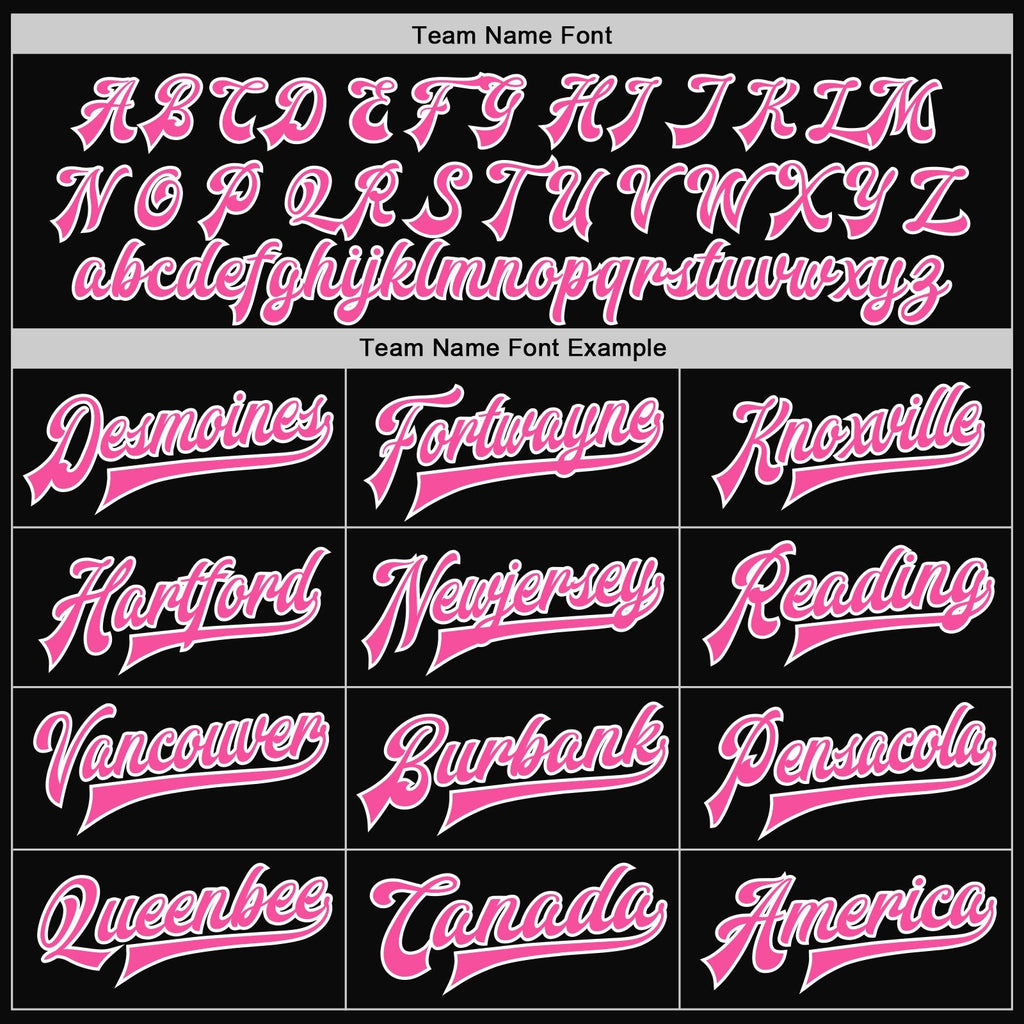Custom Black Pink-White Bomber Full-Snap Varsity Letterman Jacket photo 6