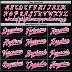 Custom Black Pink-White Bomber Full-Snap Varsity Letterman Jacket photo 6